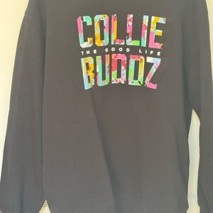 Black Crewneck Sweater with Bold Design